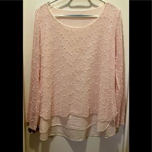 Made in Italy Blush Layered Tunic L